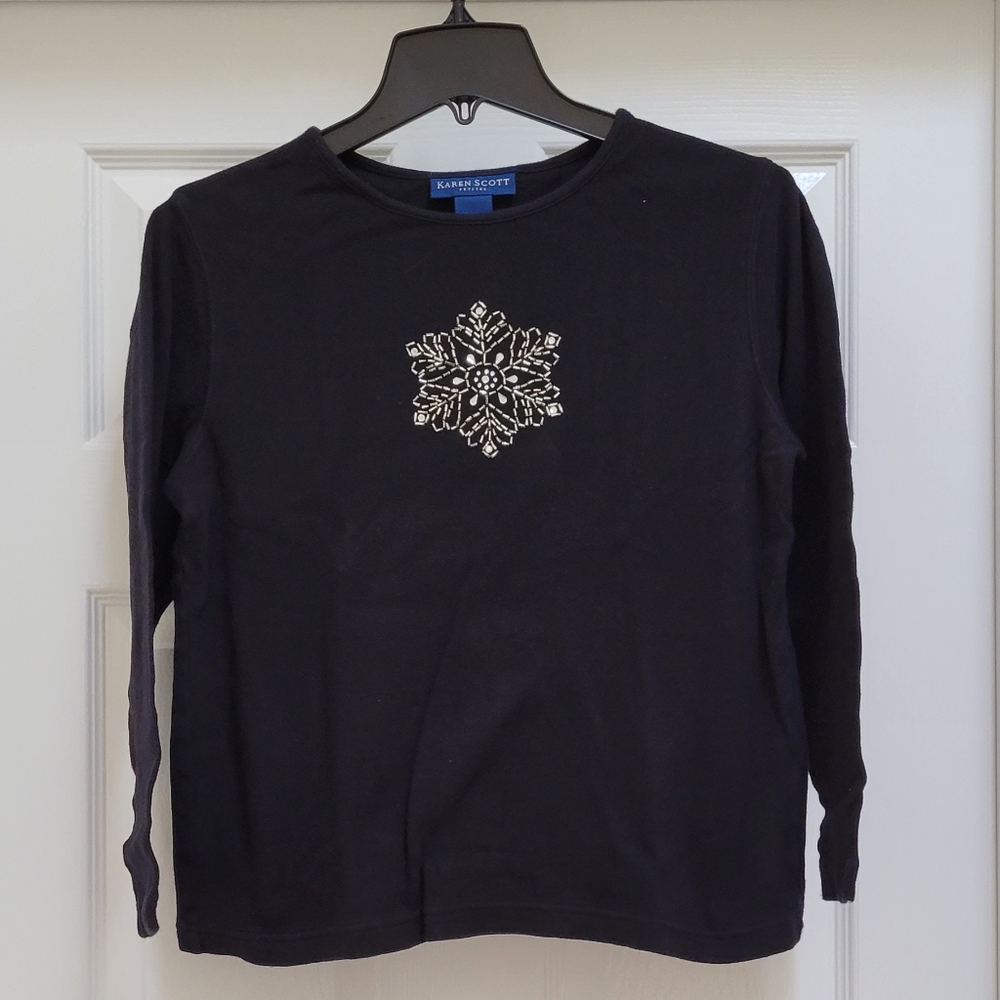Snowflake Embellished Top